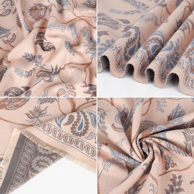 EXTREE Scarfs for Women Pashmina Silky Shawl Wrap for Evening Dressing Blanket Open Front Poncho Cape