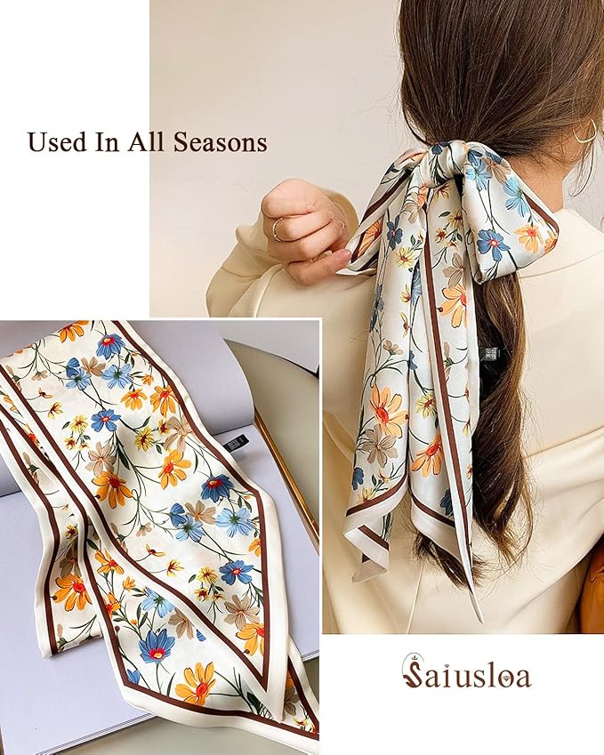 Purse Scarf For Handbags Head Scarves For Women's Hair Bags Scarfs Long Skinny Scarves Fashion Silky