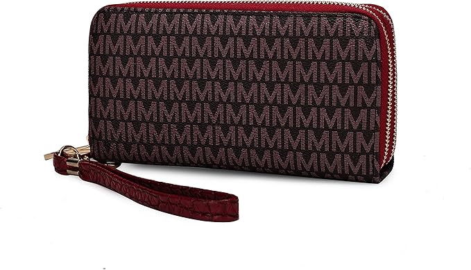 MKF Collection Wristlet Wallet for Women, Small Vegan Leather Credit Card Holder with Zipper Coin Pocket Wallet Purse Handbag By Mia K