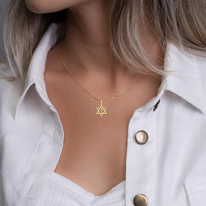 ELFRONT Mothers Day Gifts 14k Real Gold Dainty Necklace, Solid Gold Delicate Pendant For Women Mom Lover