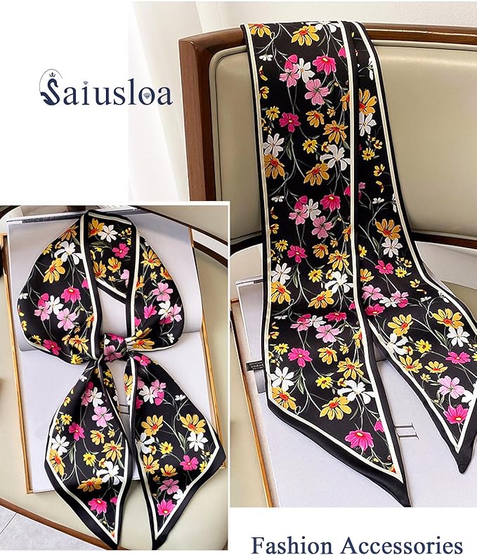 Purse Scarf For Handbags Head Scarves For Women's Hair Bags Scarfs Long Skinny Scarves Fashion Silky