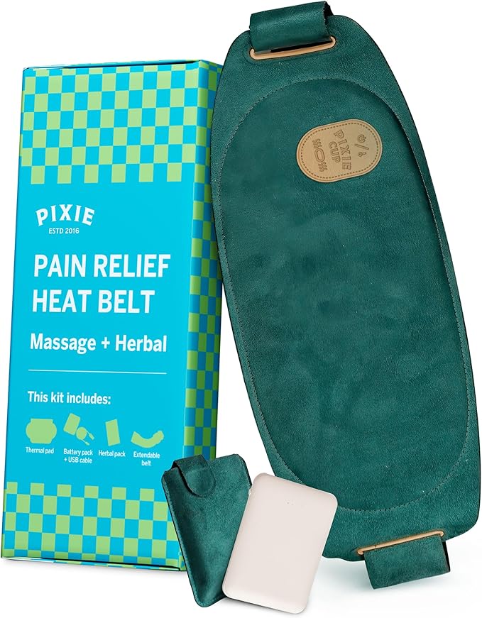 Pixie Period Heating Pad for Cramps - Thinnest Wearable Heating Pad for Feminine Care - Unnoticeable Under Clothes - Best Portable Heat Belt for Menstrual Pain Relief - FSA Eligible and HSA Eligible