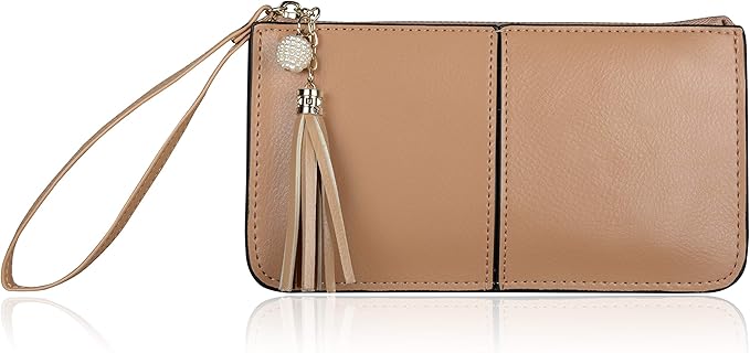 befen Genuine Leather Wristlet Clutch for Women Ultra-Slim Ladies Credit Card Holder Wallet Purses with RFID Protection