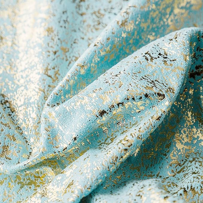 Xinrjojo Pack of 2, Gold Pillow Cover, Shiny Cushion Covers, Decorative Soft Square Throw Pillow Covers, Pillow Cases for Sofa Bedroom Car 24 x 24 Inch 60 x 60 cm(Bronzing- Lake Blue)