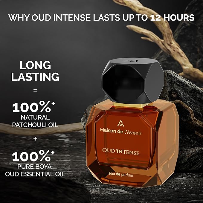 Maison de l'Avenir Oud Intense – ELIXIR COLLECTION | Floral Oriental Fragrance | Unisex Cologne & Perfume | Eau de Parfum (48 Hours) | Made in UAE | 100ml / 3.4 fl. oz.