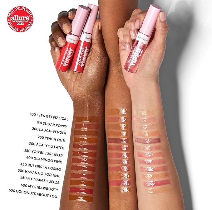 COVERGIRL Clean Fresh Yummy Lip Gloss, Sheer, Natural Scents, Vegan Formula - My Strawbooty