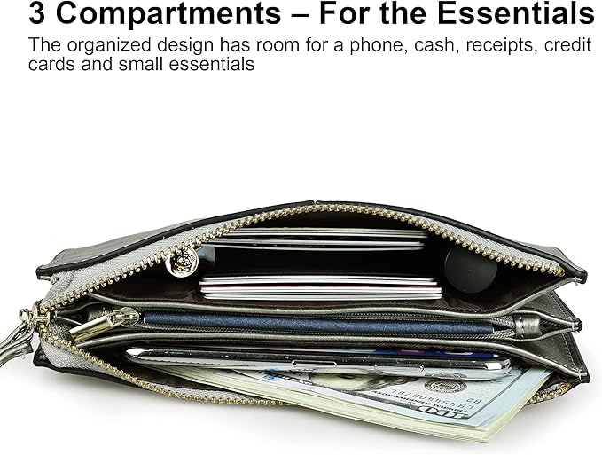 befen Genuine Leather Wristlet Clutch for Women Ultra-Slim Ladies Credit Card Holder Wallet Purses with RFID Protection