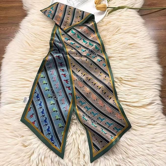 100% Mulberry Silk Ribbon Scarf for Hair Beach Head Wraps for Women Handbag accessories Necktie
