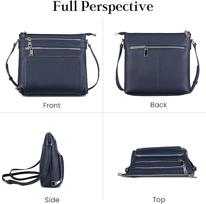 befen Genuine Leather Crossbody Bags for Women, Medium Anti-Theft Shoulder Purse with Built in RFID Wallet for Travel