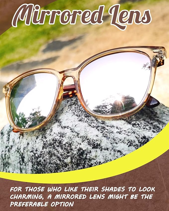 Myiaur Polarized Sunglasses for Women, Square Mirrored Trendy Shades with UV Protection Reduce Glare Sun Glasses