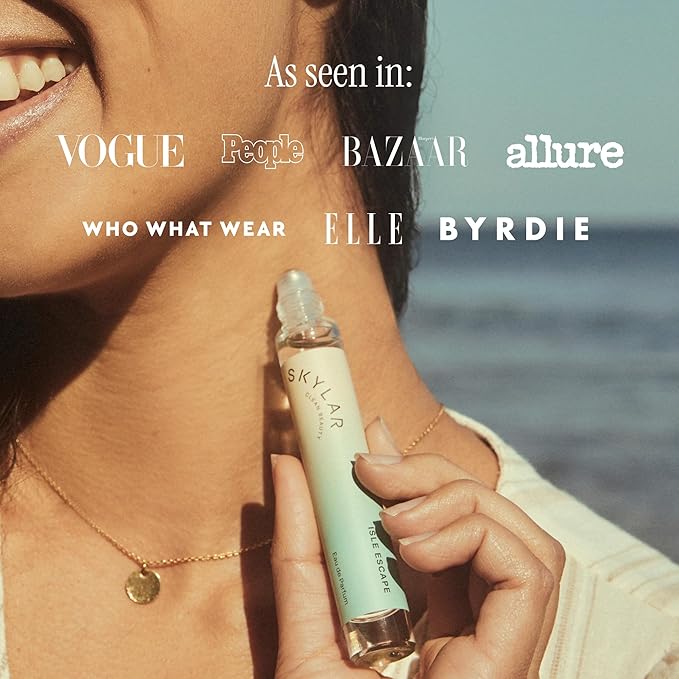 Skylar Isle Escape Eau de Parfum - Hypoallergenic & Clean Perfume for Women & Men, Vegan & Safe for Sensitive Skin - Fresh Perfume with Notes of Bergamot, Cardamom & Sandalwood - 10mL /0.33 Fl oz