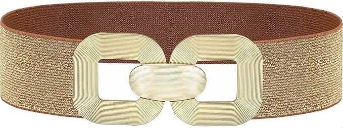 Glamorstar Women Wide Stretchy Belts Elastic Waist Belts for Dresses