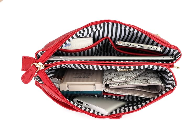 Solene Women's Lightweight Multi Compartment Wristlet Clutch Wallet Crossbody Bag