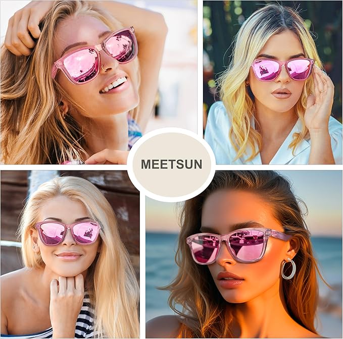MEETSUN Polarized Sunglasses for Women Men Trendy Classic Retro Designer Style