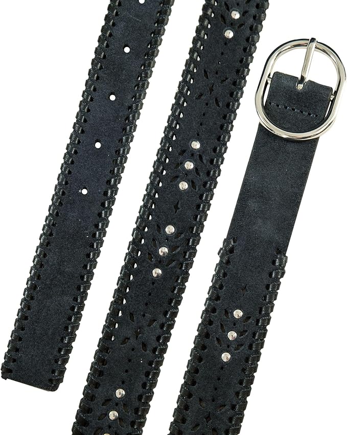 Lucky Brand Women's Embroidered Leather Belt | Stylish | Classic | Western-Inspired | American Heritage | Jean | Pant