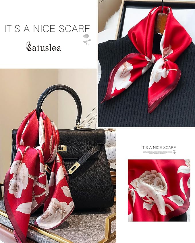 Neck Scarf For Womens Silky Head Scarves Hair Bandanas Square Scarf Fashion Accessories lightweight