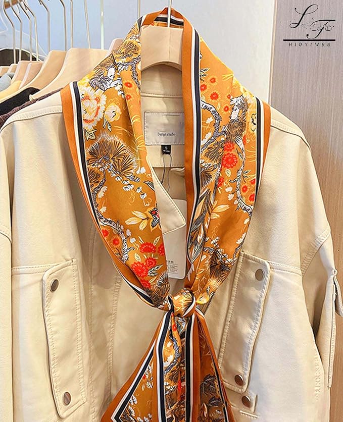 Head Scarf Hair Neck Scarves For Women Purse Bag Scarfs For Handbags Silky Long Thin Satin Headscarf Fashion