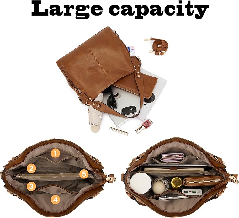 Women's Hobo Handbags Crossbody Bags Ladies Tote Shoulder Bags Purses and Wallet Set 2pcs