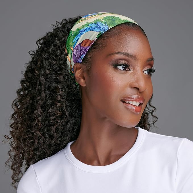 KISS Colors & Care Limited Edition BIFC Premium Soft Satin Wrap Scarf, Smooth & Comfortable All Day Wear, Minimize Frizz, Prevent Breakage, 60” X 16" Extra-Long Scarf - Jacques Agbobly