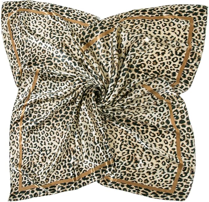 YOUR SMILE Silk Like Scarf Women's Fashion Pattern Large Square Satin Headscarf Headdress