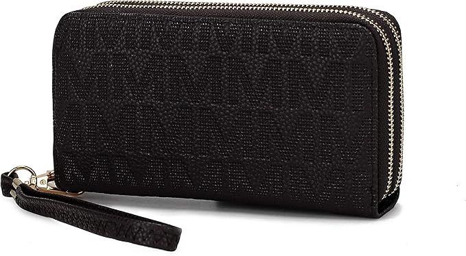 MKF Collection Wristlet Wallet for Women, Small Vegan Leather Credit Card Holder with Zipper Coin Pocket Wallet Purse Handbag By Mia K