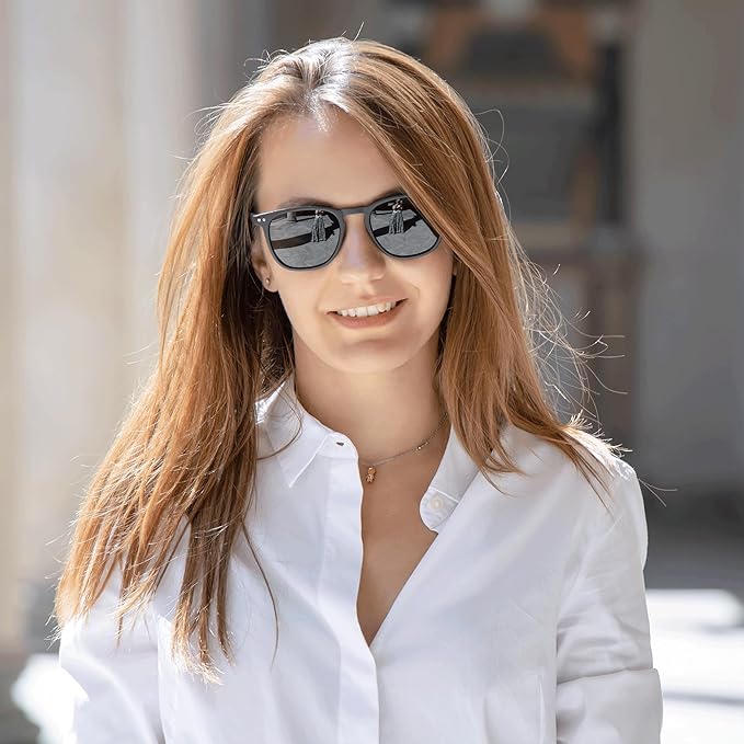 ZENOTTIC Polarized Sunglasses for Women Men: Retro Shades Round | Square Frame UV Protection 2 Pack