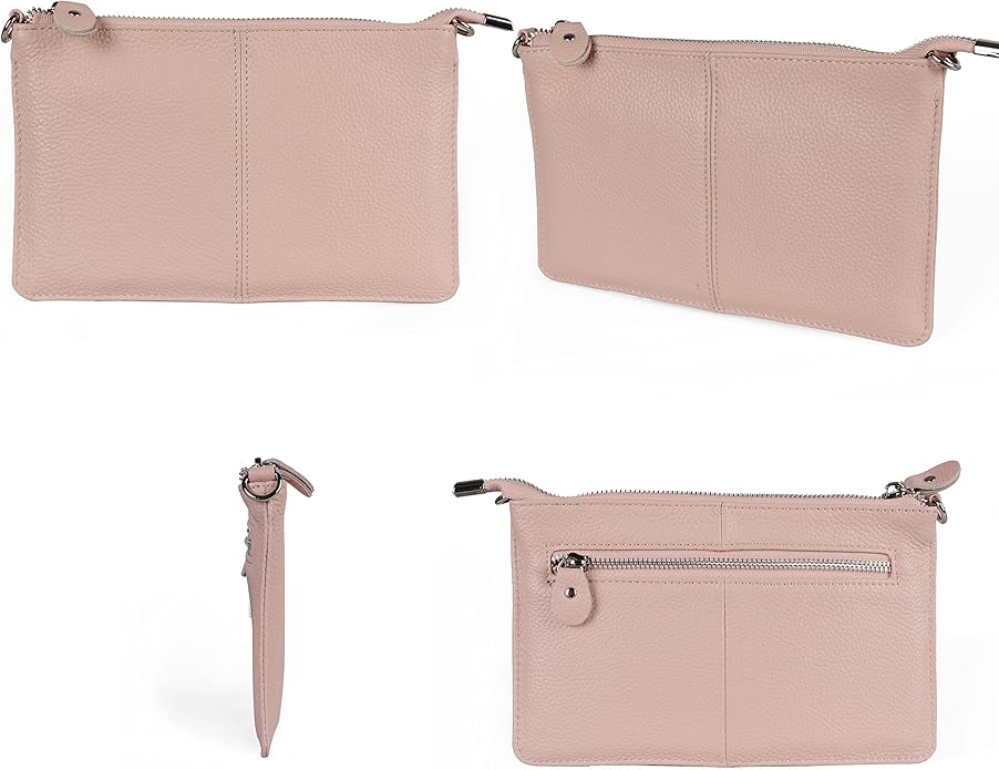 befen Genuine Leather Wristlet Clutch Wallet Purses Small Crossbody Bags for Women with RFID Blocking Card Slots