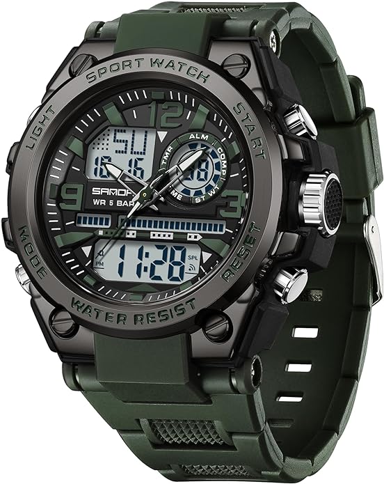 KXAITO Men's Watches Sports Outdoor Waterproof Military Watch Date Multi Function Tactics LED Alarm Stopwatch