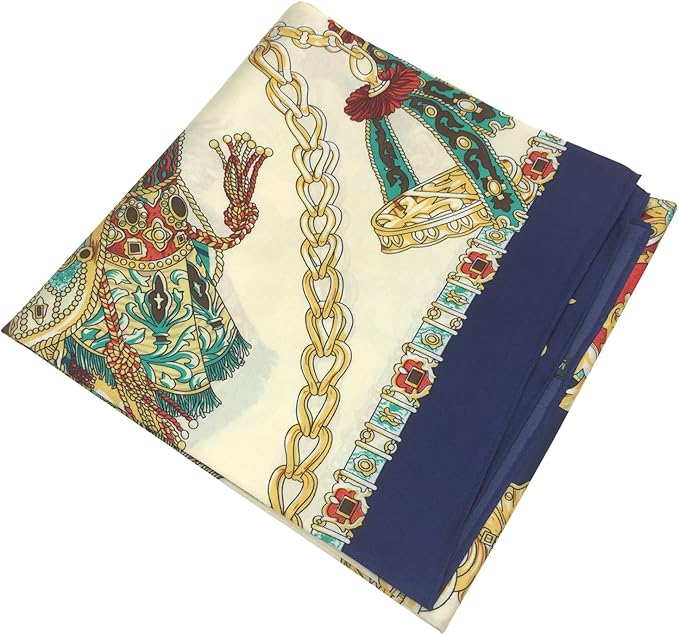 YOUR SMILE Silk Like Scarf Women's Fashion Pattern Large Square Satin Headscarf Headdress