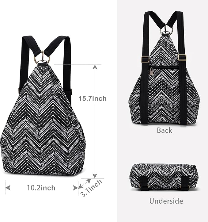 Black Butterfly Premium Backpack for Women, Bohemia Style Fashion Casual Daypack Backpack, Small Backpack Purse (40-black)