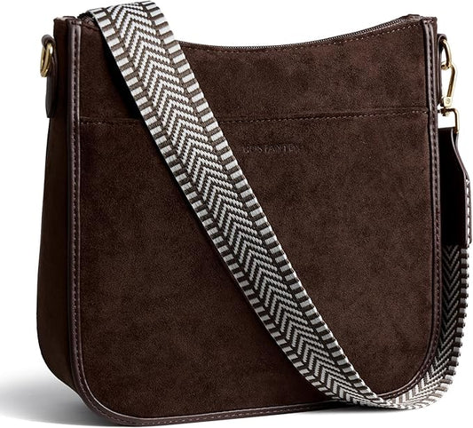 BOSTANTEN Crossbody Bags for Women Trendy Vegan Leather Hobo Purses Shoulder Handbags With Wide Shoulder Strap