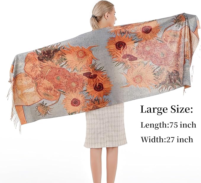 Scarf Shawl Wraps for Women Pashmina Soft Cashmere Scarf Printed Large Blanket Scarf Warm for Fall Winter