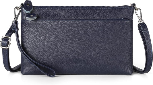 befen Genuine Leather Wristlet Clutch Wallet Purses with RFID Blocking, Small Crossbody Bags Shoulder Handbag for Women