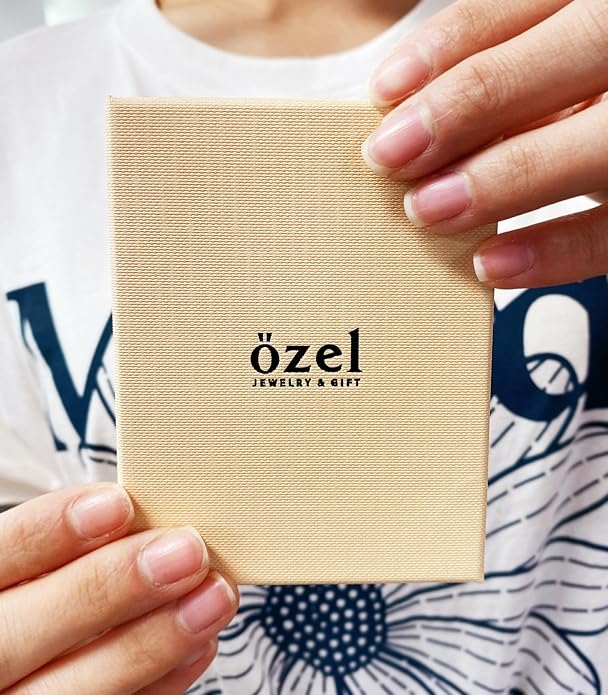 OZEL Gold Dangle Earrings for Women Brushed Finish, Matte Gold Statement Jewelry, 14k Gold Plated
