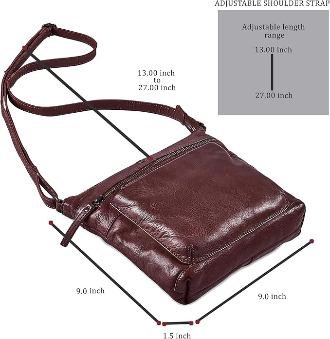 Real Leather Purse for Women Crossbody Bag Travel Shoulder Handbag Small Vintage Pocketbook | Real Leather, Travel, Shoulder, Small, Vintage