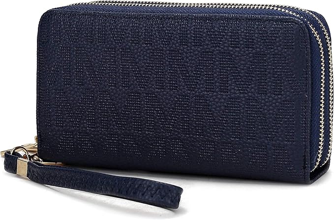 MKF Collection Wristlet Wallet for Women, Small Vegan Leather Credit Card Holder with Zipper Coin Pocket Wallet Purse Handbag By Mia K