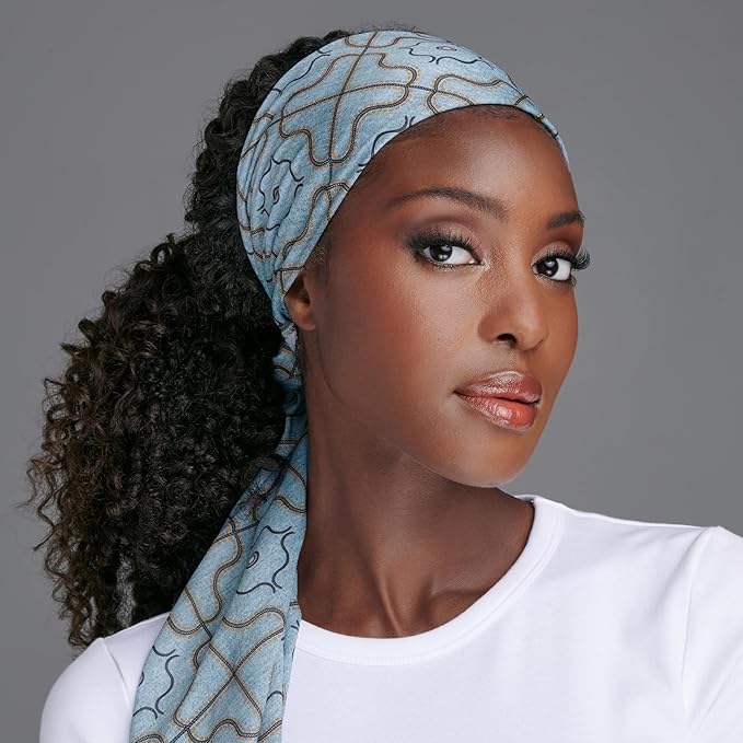 KISS Colors & Care Limited Edition BIFC Premium Soft Satin Wrap Scarf, Smooth & Comfortable All Day Wear, Minimize Frizz, Prevent Breakage, 60” X 16" Extra-Long Scarf - Samaria Leah