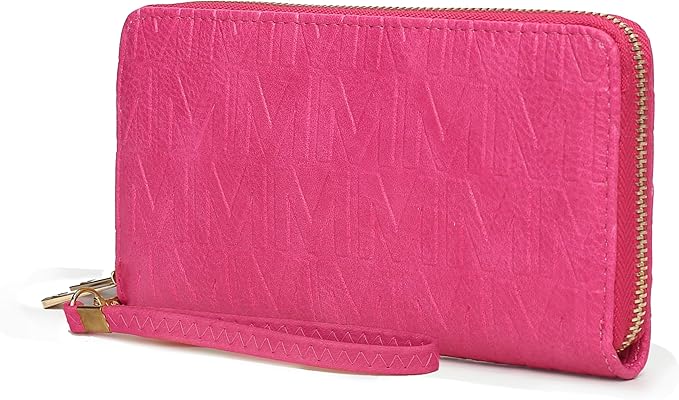 MKF Collection Wristlet Wallet for Women, Small Vegan Leather Credit Card Holder with Zipper Coin Pocket Wallet Purse Handbag By Mia K