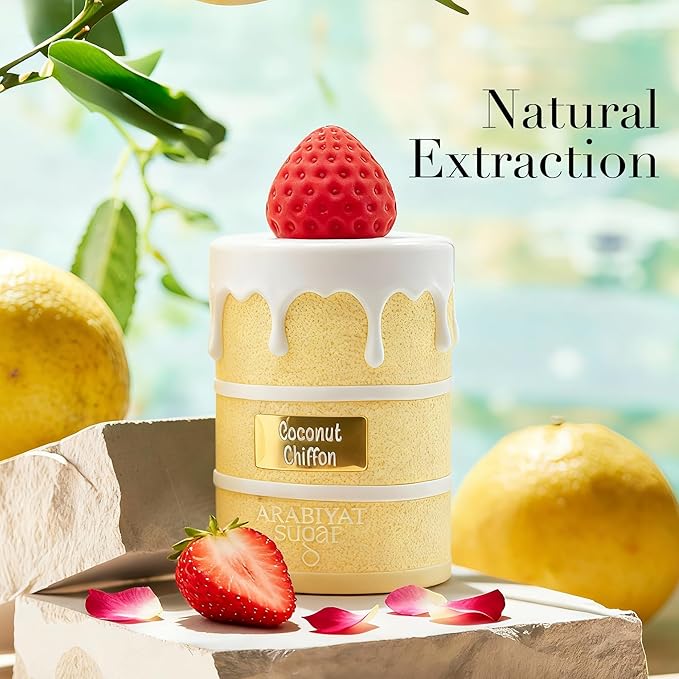 Coconut Chiffon Perfume for Women, Gourmand Scent with Vanilla & Toffee, Long Lasting Comforting EDP for Daily Use, 3.4 Fl Oz