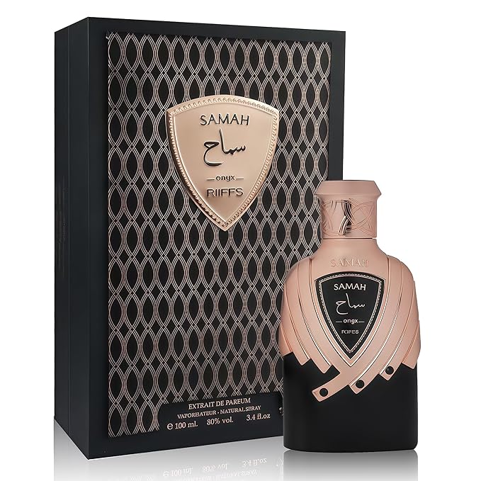 Samah Onyx Women's Gourmand Perfume Eau de Parfum - Bean, Amber Woods & Musk Luxury Scent with 24H Longevity | 3.4 Fl Oz 80% Vol Seductive Edible Fragrance