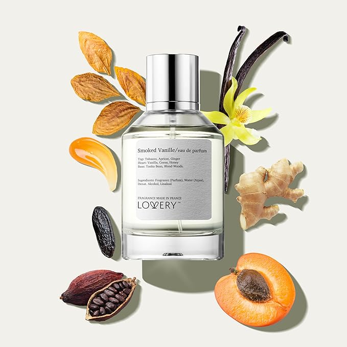 LOVERY Smoked Vanille Perfume, Inspired by T F.ord Tobacco Vanille EDP, Long Lasting Pure Vanilla Perfume for Women & Men, Clean Fragrance Perfume Spray, 100ml Perfumes for Birthday Gifts - France
