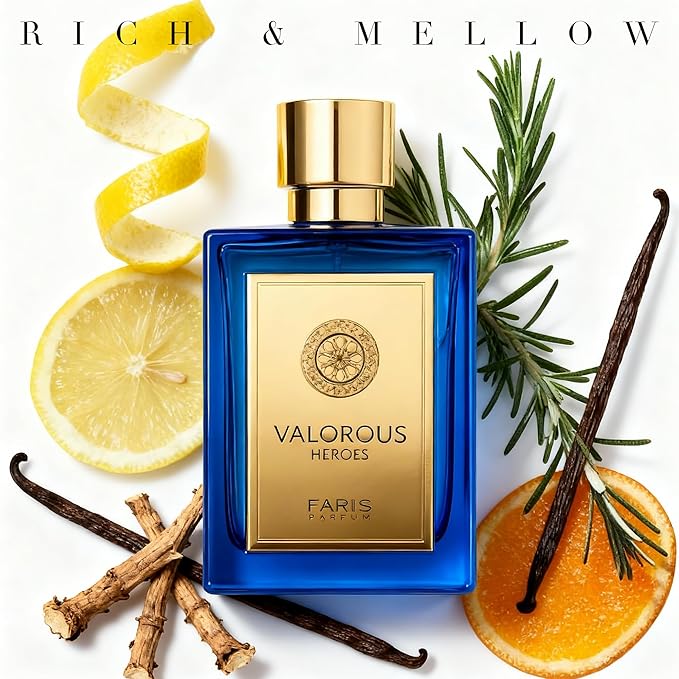 VALORES HEROES Men's Cologne 100ml Woody Oriental Eau de Parfum Citrus Leather Fragrance Gift