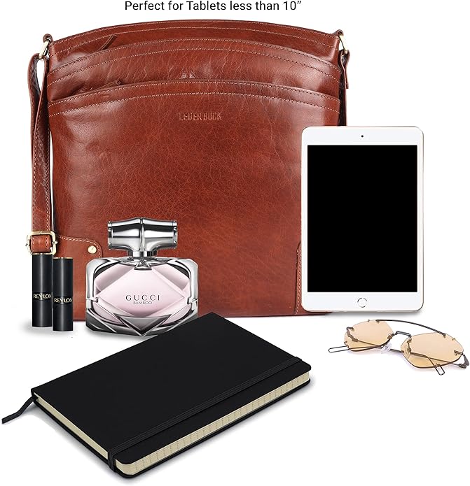 Terry Large Soft Real Leather Womens Crossbody Handbags and Purses-Triple Zip Premium Sling Crossover Shoulder Bag