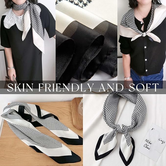 Dailyacc Hair Bandanas Scarf For Women Lightweight Fashion Neck Silk Satin Head Scarves For Sleeping Handbags Scarf