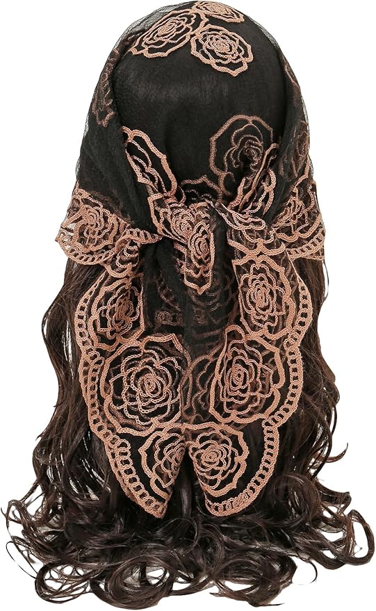 Floerns Women's Flower Embroidery Hair Scarf Headband Sheer Lace Hair Bandana