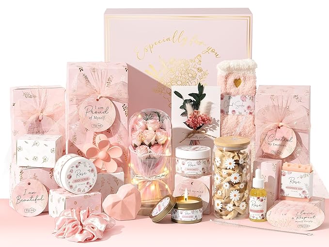 Valentines Gifts for Women & Teenage Girls, 10 Day Self Love Challenge to Unlock 10 Wrapped Spa Gift Baskets, Tween Teen Girl Trendy Stuff Bath Shower Sets Self Care Birthday Gifts Stocking Stuffers