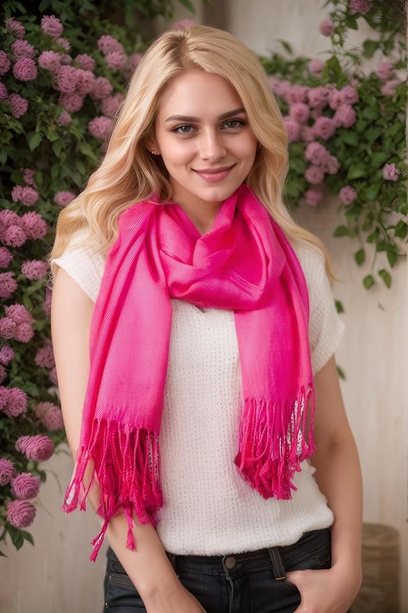 Achillea Soft Silky Pashmina Scarf for Women – Shawl Wrap for Evening Dresses, Bridesmaids, Weddings & Everyday Wear