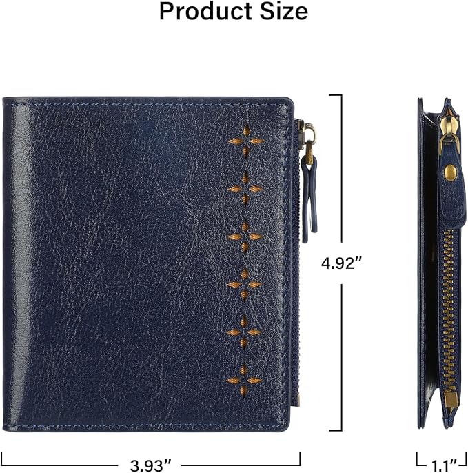 Lavemi Ultra Thin Small Compact Leather Womens Girls Wallets RFID Blocking Credit Card Holder for Women