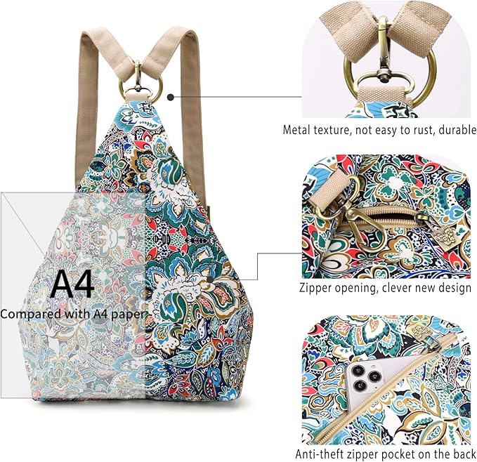 Black Butterfly Premium Backpack for Women, Bohemia Style Fashion Casual Daypack Backpack, Small Backpack Purse (02-blue Plus)