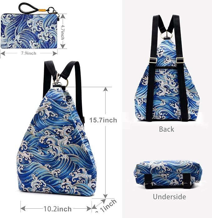 Black Butterfly Premium Backpack for Women, Bohemia Style Fashion Casual Daypack Backpack, Small Backpack Purse (13-blue Plus)